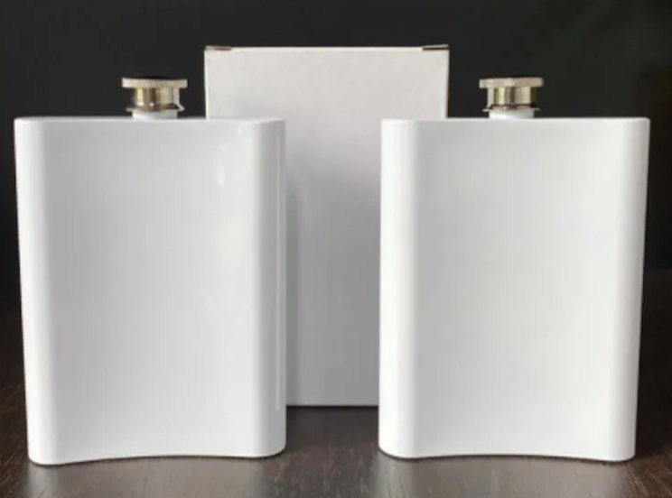 8oz 240ml White Plain Flasks For Sublimation